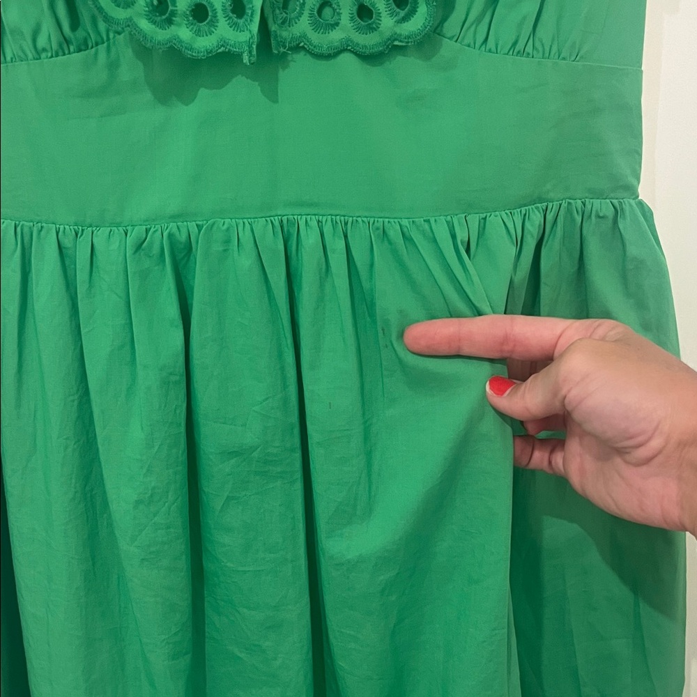 English Factory Green Eyelet Scalloped Mini Dress - Picture 8 of 8